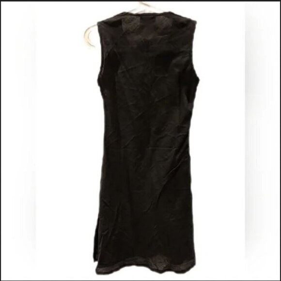 2/$35🌷NWT BOHO %100 Cotton Slimming Swim Coverup Black Embroidered Deep V-Neck - Picture 4 of 11